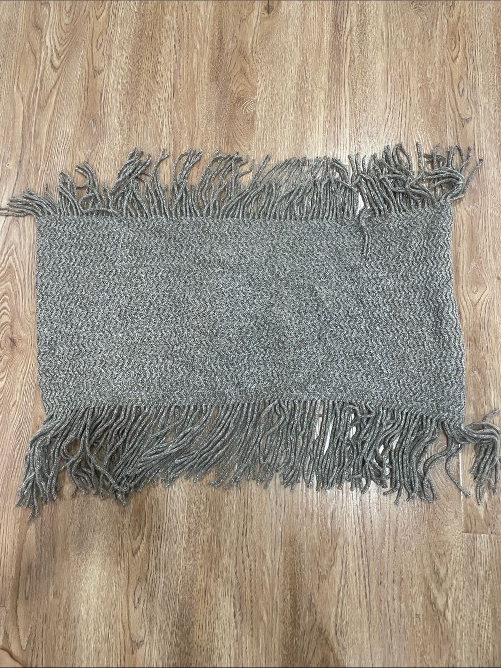 bp Gray Fringe Knit Wrap Scarf